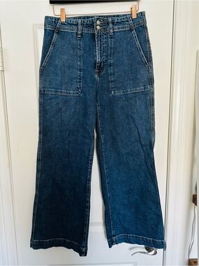 GAP High Rise Wide Leg Utility Pocket Jeans Y2K Workwear Size 10